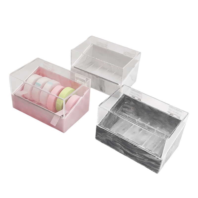 BY Dustproof Acrylic Lash Tape Cutter Box With Cover