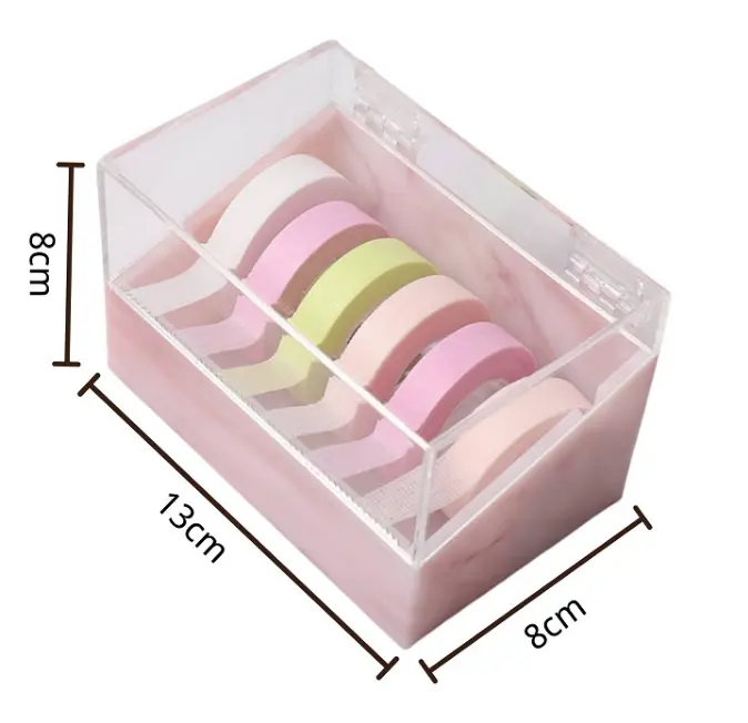 BY Dustproof Acrylic Lash Tape Cutter Box With Cover