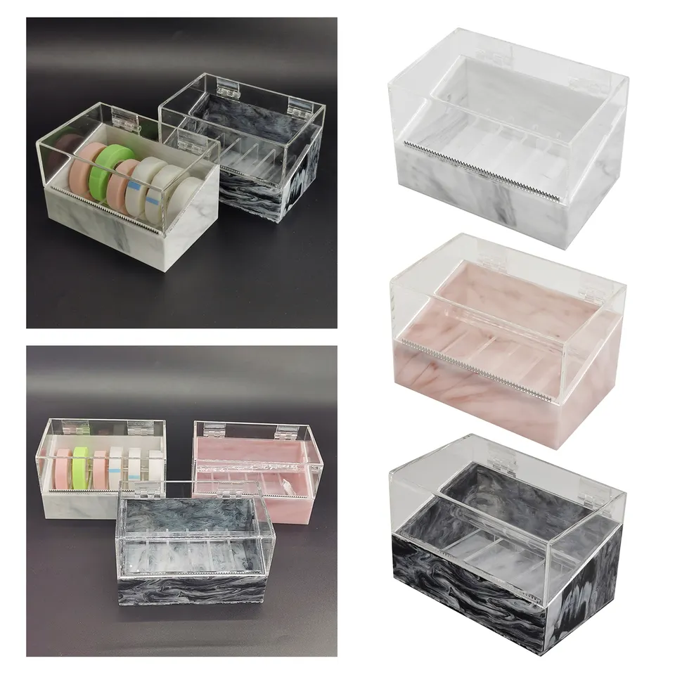 BY Dustproof Acrylic Lash Tape Cutter Box With Cover