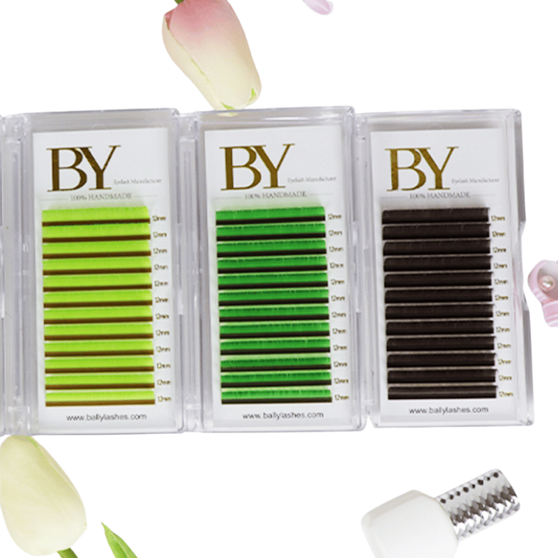 BY Wholesale Cashmere/silk/mink 0.05/0.07mm color lash extensions Silk/ Faux Mink