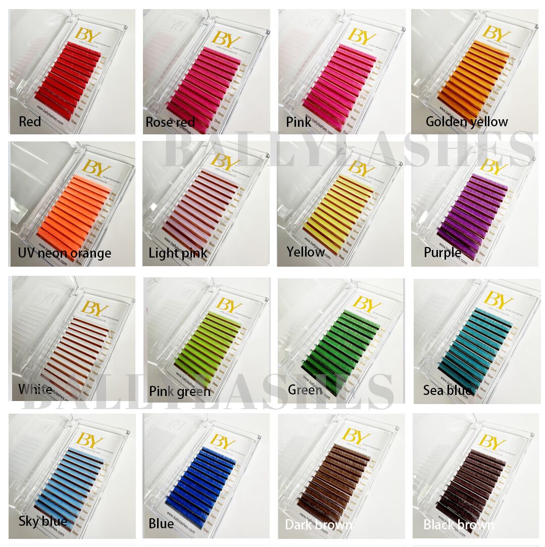 BY Wholesale Cashmere/silk/mink 0.05/0.07mm color lash extensions Silk/ Faux Mink